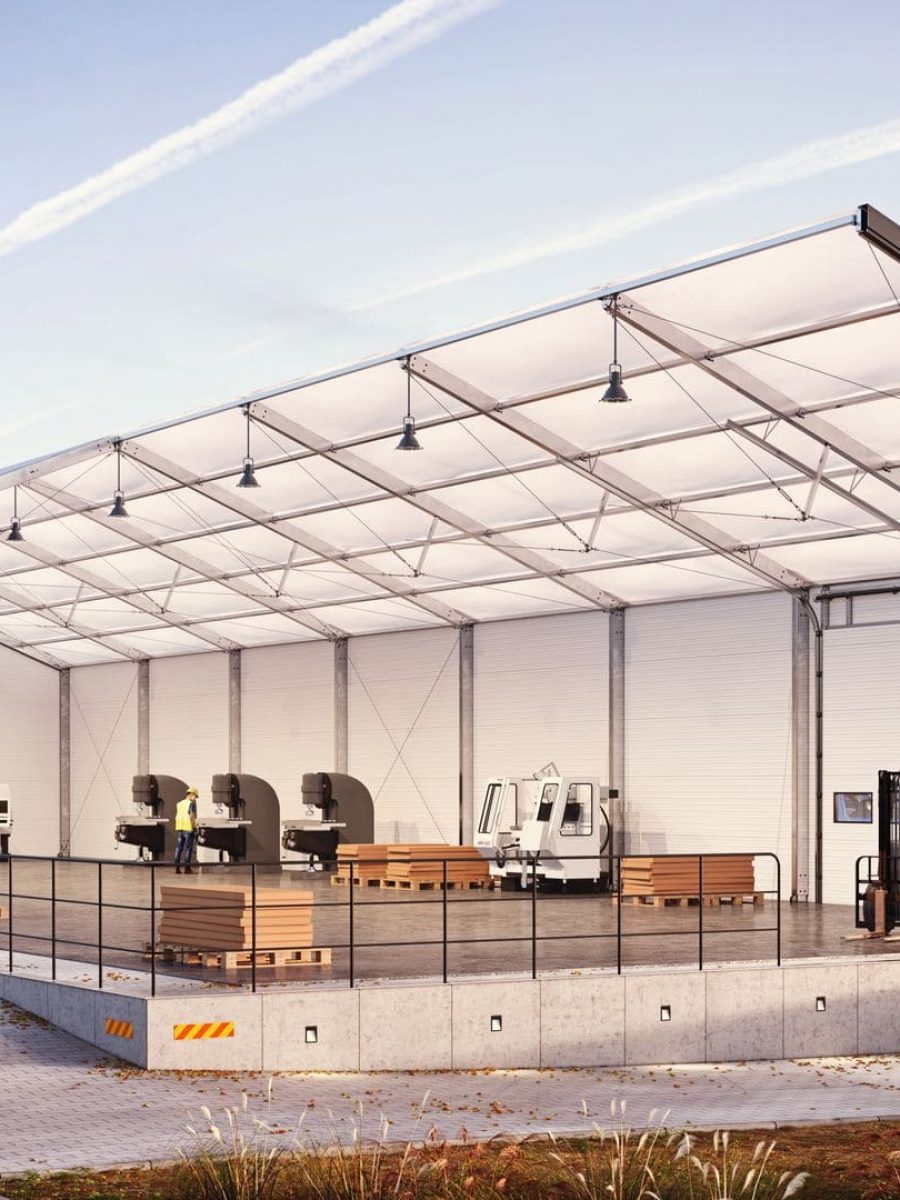 Zelthallen-Industrielle-Boden-Innenräume